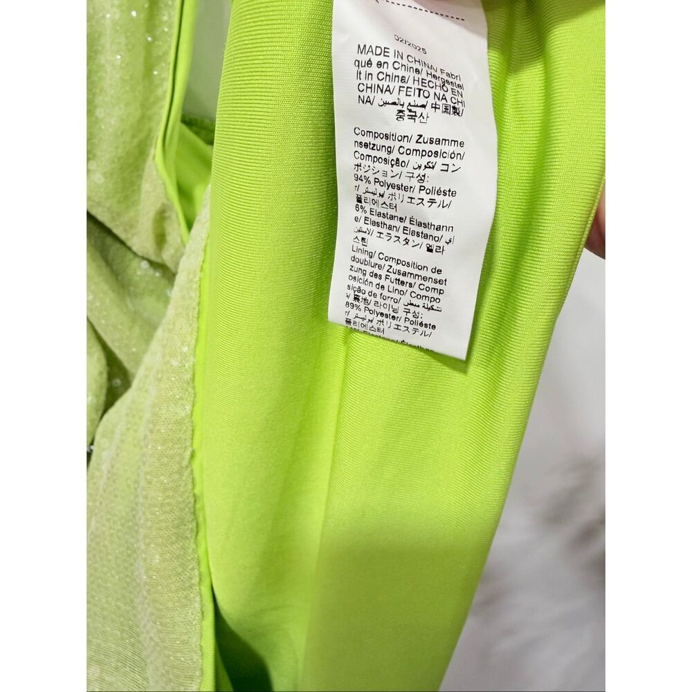 Missguided Lime Sequin Halter Mini Dress M - Picture 9 of 10